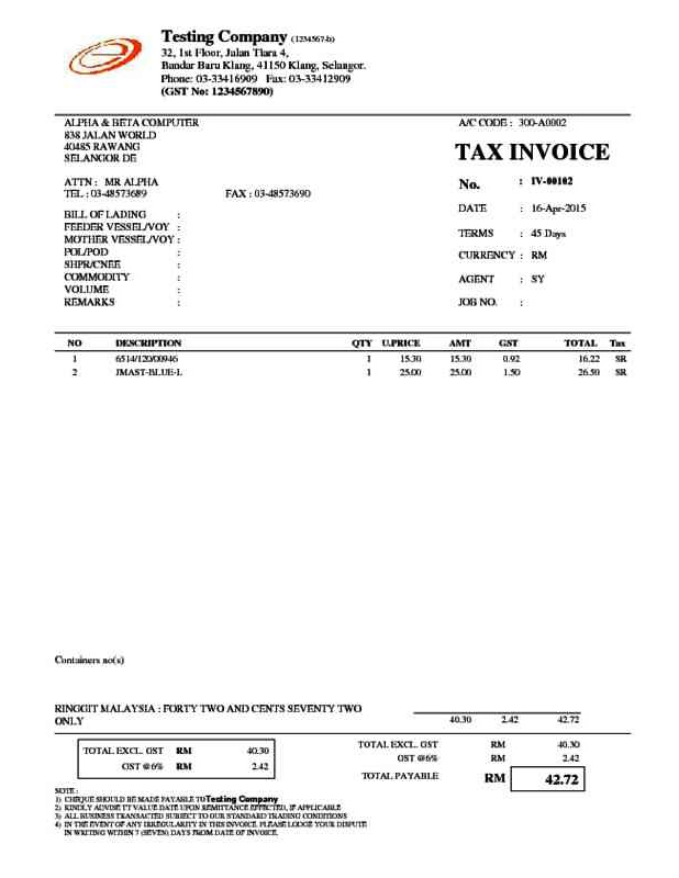 13 Tax Invoice - Forwarding